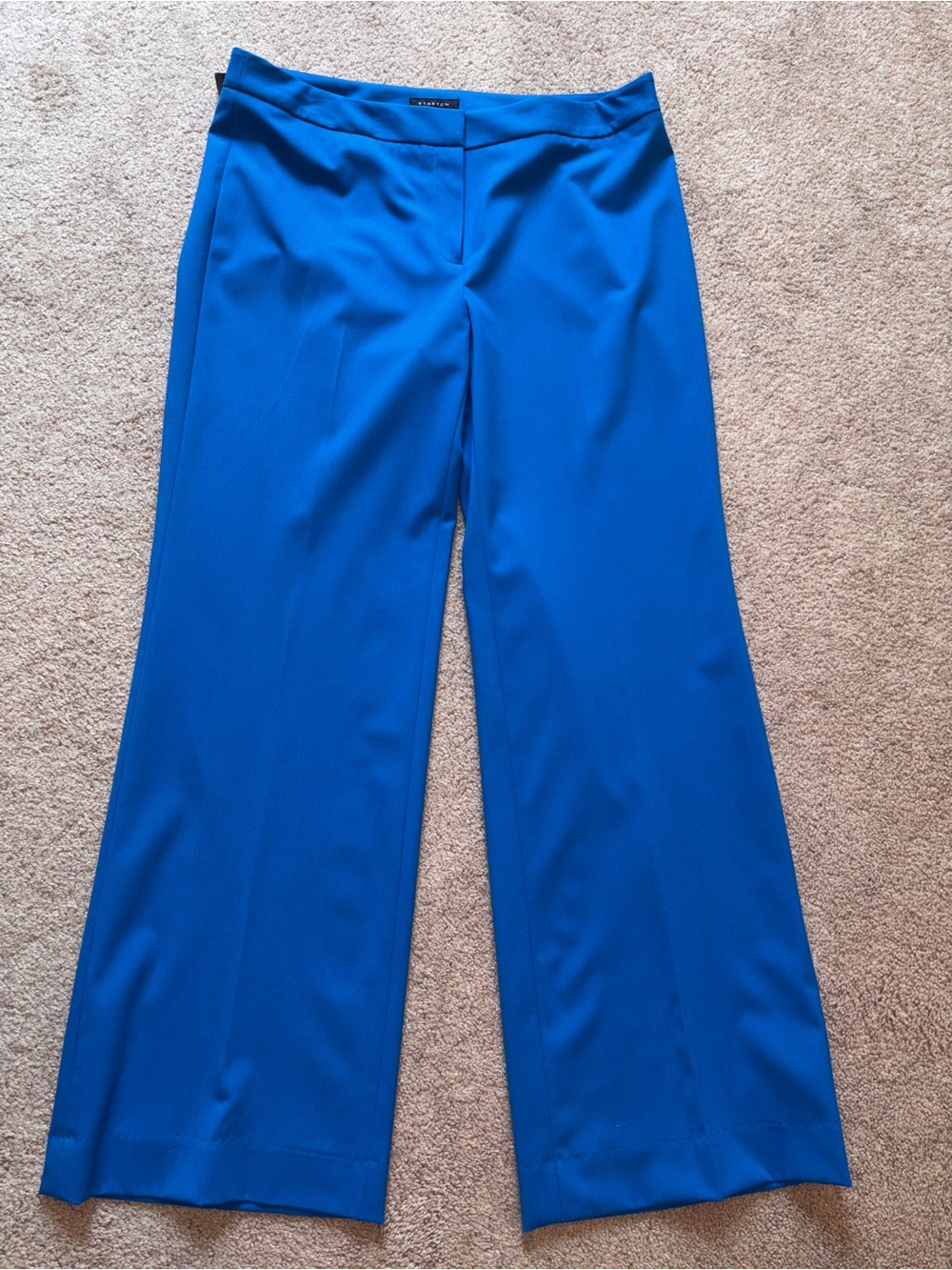 NWT Jones New York Bright Royal Blue Wide Leg Stretch Dress Pants 10